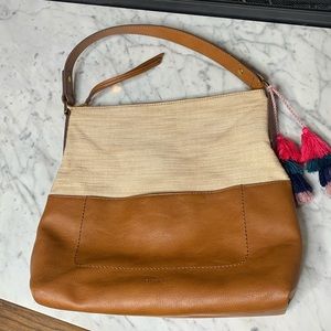 Fossil Boho Leather Fabric Bag